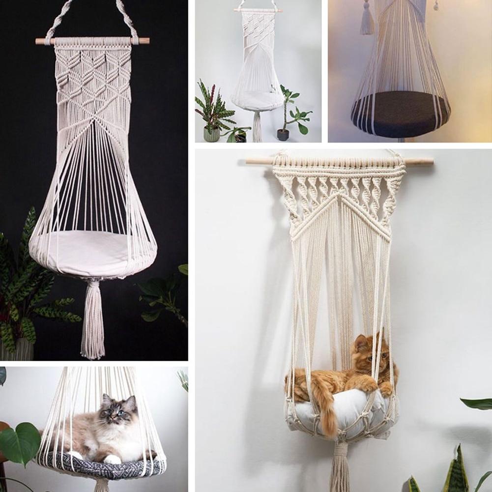 Hand-Woven Hanging Cotton Cat Dog Hammock Hand-Woven Hanging Cotton Cat Dog Hammock Furvenzy