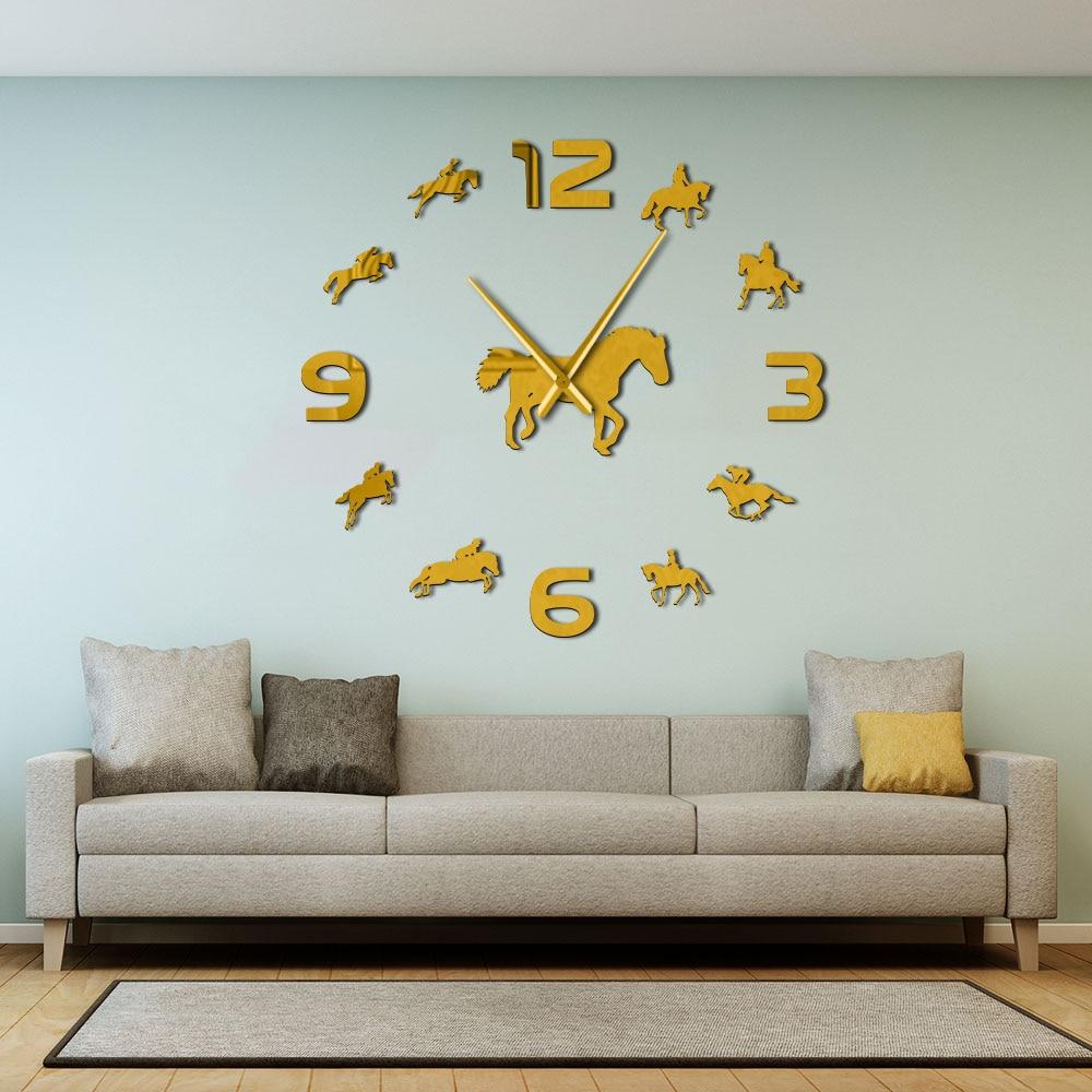 Horse Riding Silhouette Wall Clock Horse Riding Silhouette Wall Clock Furvenzy