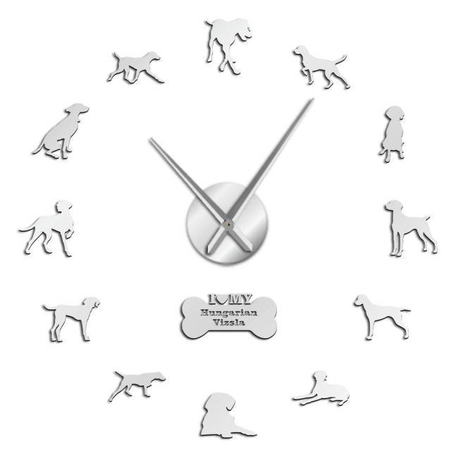 Hungarian Vizsla Wall Clock Hungarian Vizsla Wall Clock Furvenzy Silver 27 Inch
