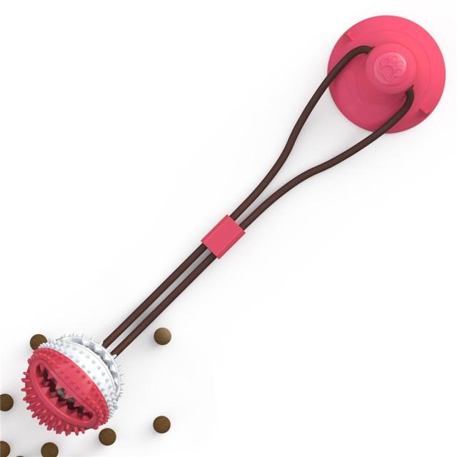 Interactive Dog Toy - Suction Cup Push Rope Ball Interactive Dog Toy - Suction Cup Push Rope Ball Furvenzy Red