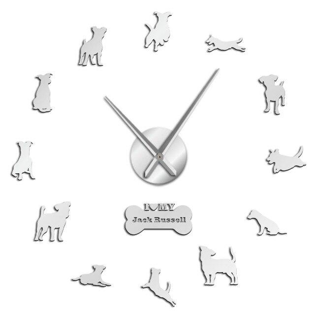 Jack Russell Terrier Wall Clock Jack Russell Terrier Wall Clock Furvenzy Silver 27 Inch