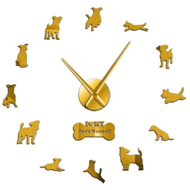 Jack Russell Terrier Wall Clock Jack Russell Terrier Wall Clock Furvenzy Gold 27 Inch