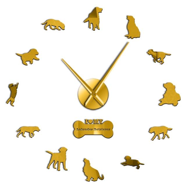 Labrador Retriever Wall Clock Labrador Retriever Wall Clock Furvenzy Gold 27 Inch
