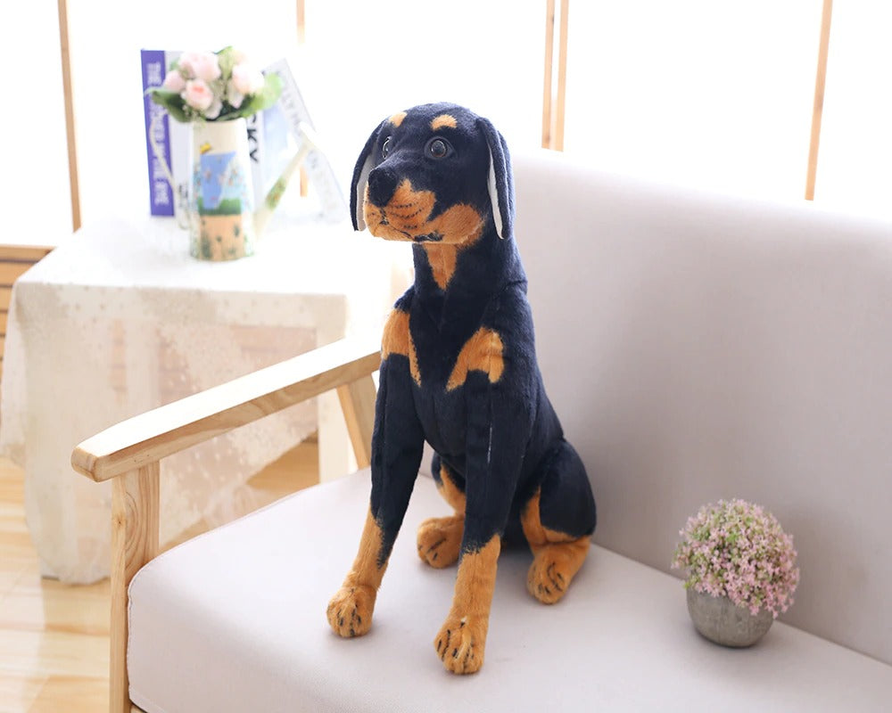 Realistic Black Dog Plush Stuffed Toy Realistic Black Dog Plush Stuffed Toy Furvenzy