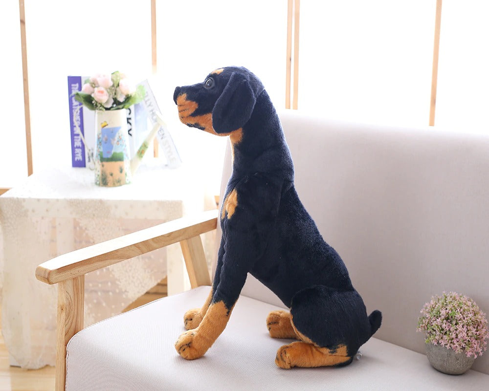 Realistic Black Dog Plush Stuffed Toy Realistic Black Dog Plush Stuffed Toy Furvenzy 30 cm