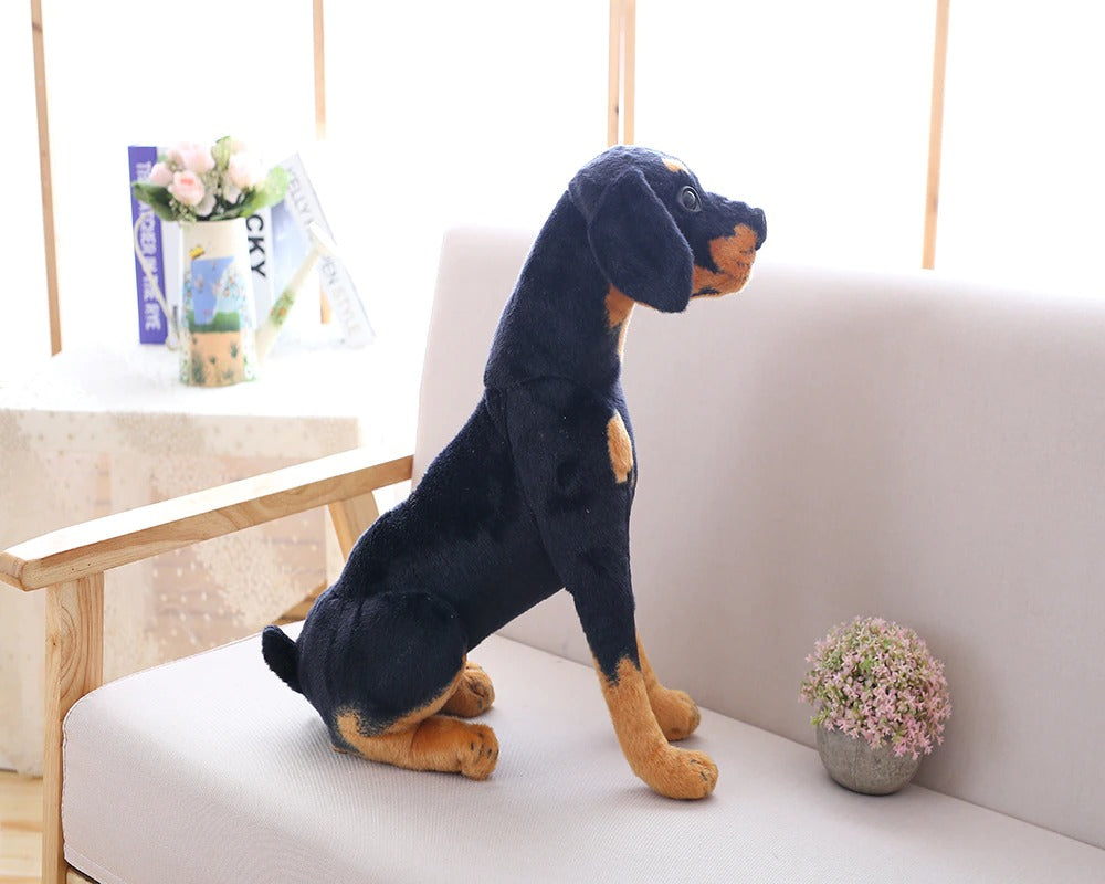 Realistic Black Dog Plush Stuffed Toy Realistic Black Dog Plush Stuffed Toy Furvenzy