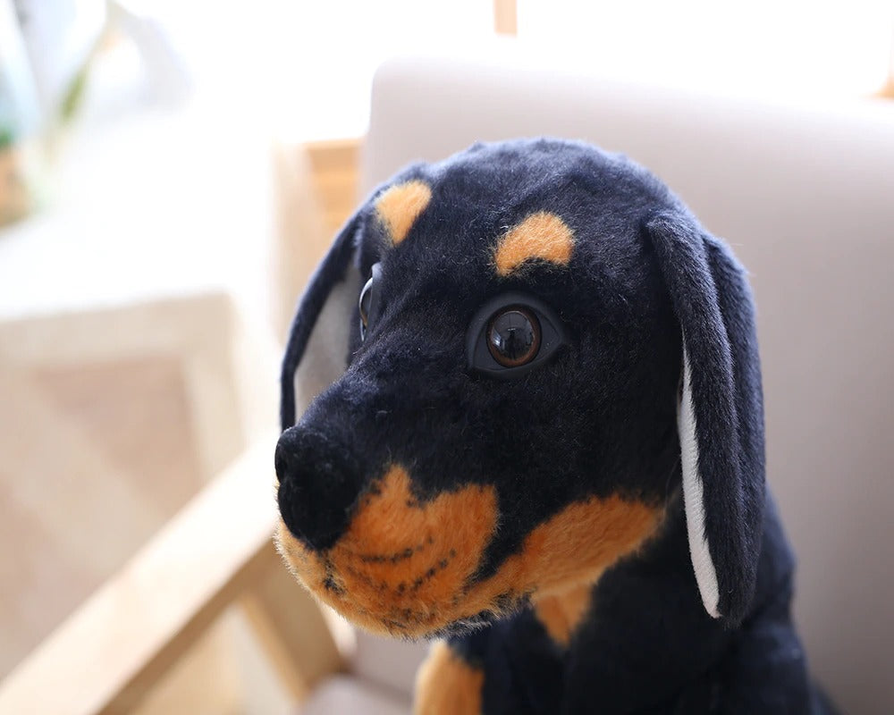 Realistic Black Dog Plush Stuffed Toy Realistic Black Dog Plush Stuffed Toy Furvenzy