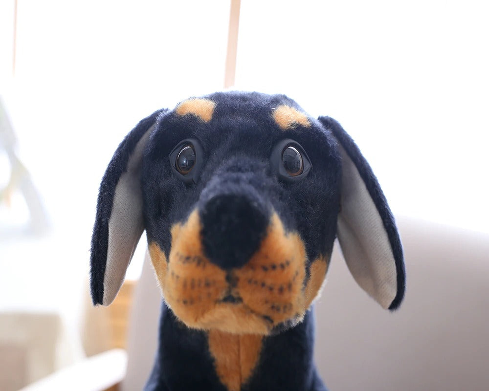 Realistic Black Dog Plush Stuffed Toy Realistic Black Dog Plush Stuffed Toy Furvenzy