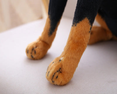 Realistic Black Dog Plush Stuffed Toy