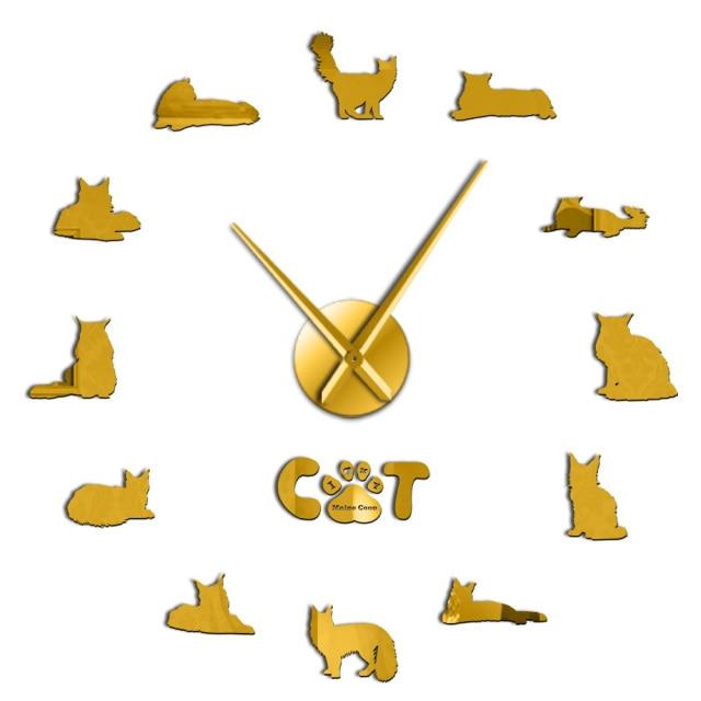 Maine Coon Cat Wall Clock Maine Coon Cat Wall Clock Furvenzy Gold 27 Inch