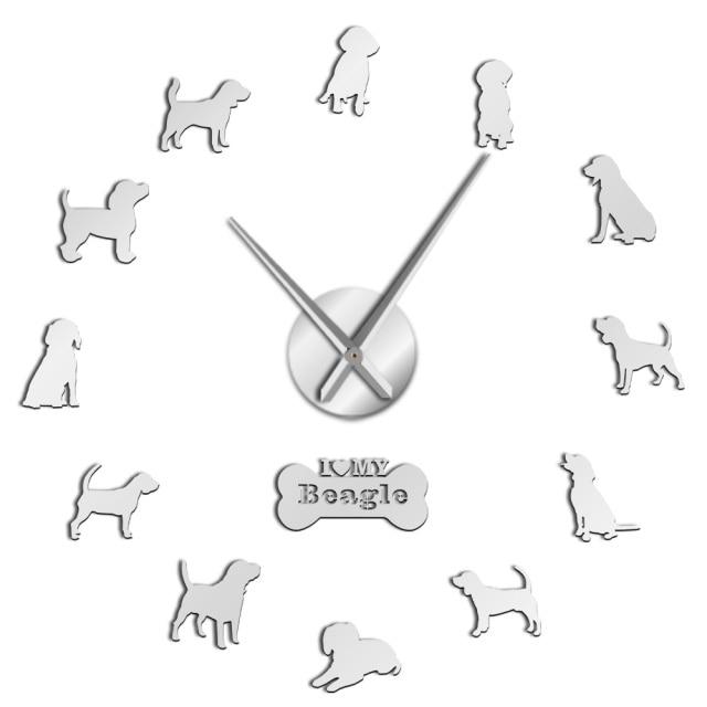 Marshall Beagle Wall Clock Marshall Beagle Wall Clock Furvenzy Silver 27 Inch