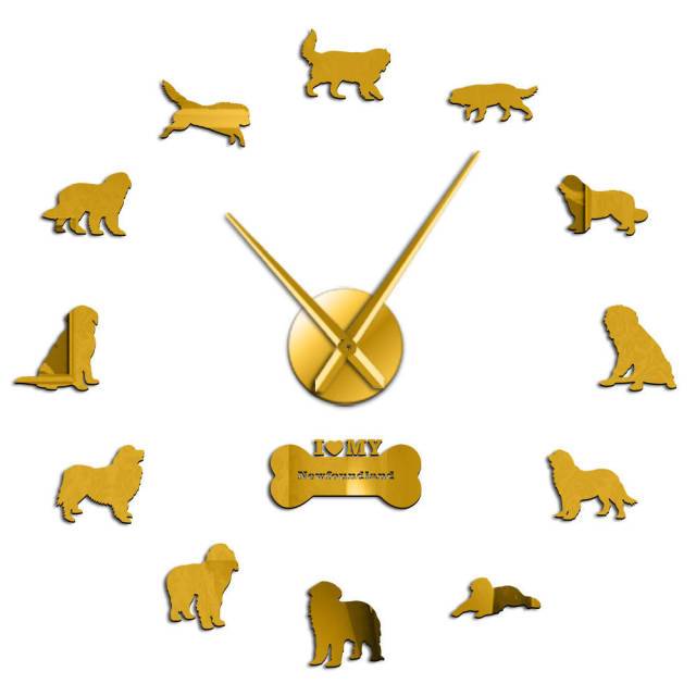 Newfoundland Dog Wall Clock Newfoundland Dog Wall Clock Furvenzy Gold 27 Inch