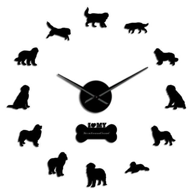 Newfoundland Dog Wall Clock Newfoundland Dog Wall Clock Furvenzy Black 27 Inch