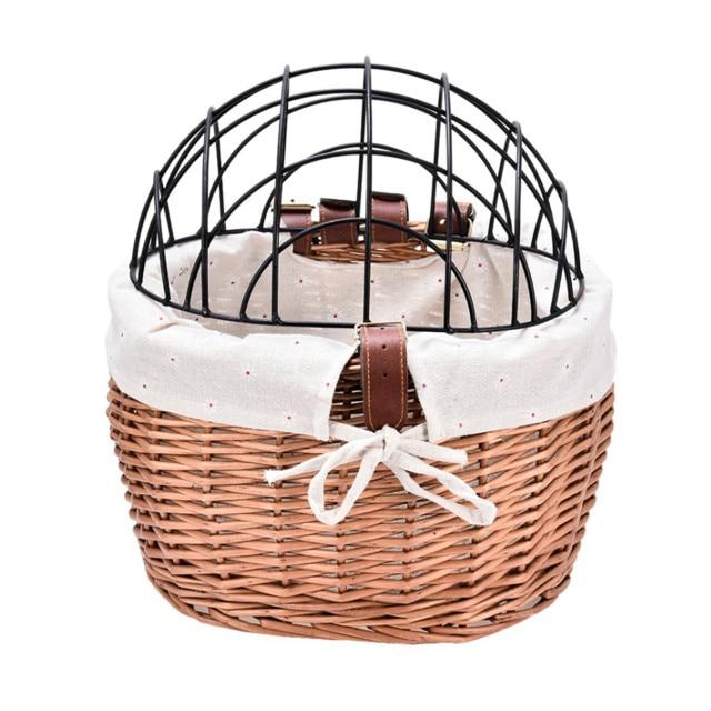 Pet Bike Front Basket Carrier Handwoven Pet Bike Front Basket Carrier Handwoven Furvenzy