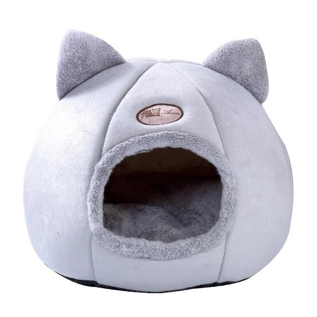 Plush Cat Bed Cave Sleeping Plush Cat Bed Cave Sleeping Furvenzy S 56x35x29cm Light Grey