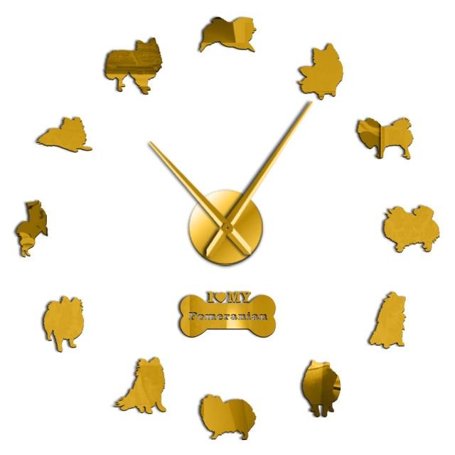 Pomeranian Spitz Wall Clock Pomeranian Spitz Wall Clock Furvenzy Gold 27 Inch