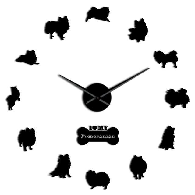 Pomeranian Spitz Wall Clock Pomeranian Spitz Wall Clock Furvenzy Black 27 Inch