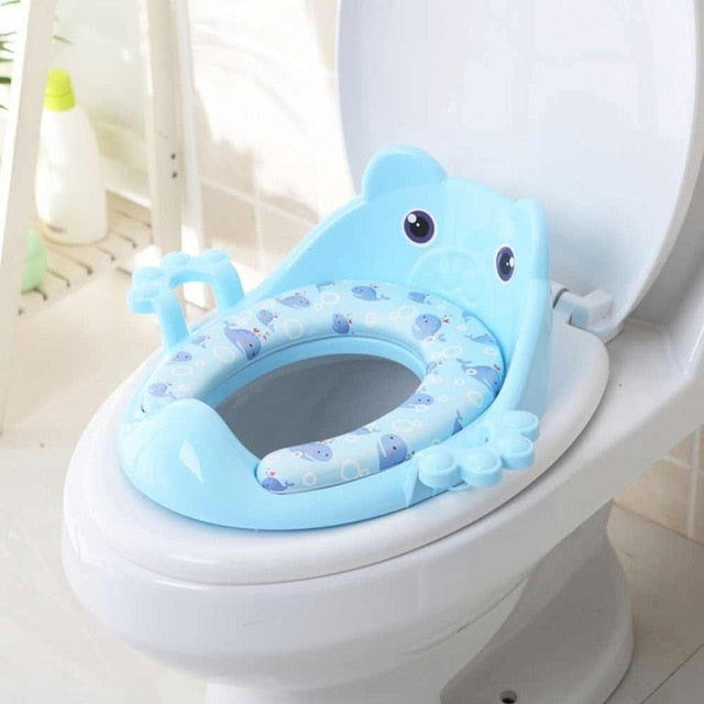 Super Potty Trainer - Folding Toilet Training Seat & Commode Cover Super Potty Trainer - Folding Toilet Training Seat & Commode Cover Furvenzy Light Blue