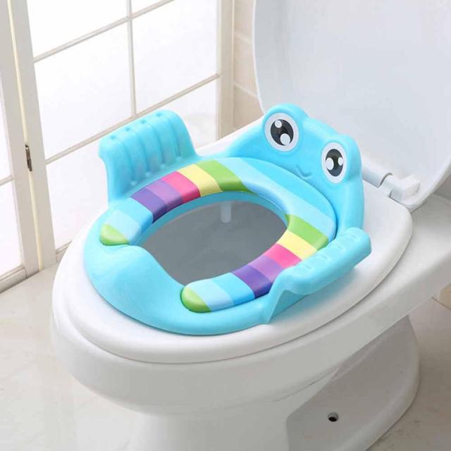 Super Potty Trainer - Folding Toilet Training Seat & Commode Cover Super Potty Trainer - Folding Toilet Training Seat & Commode Cover Furvenzy Blue Rainbow