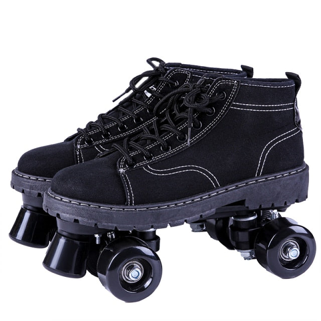 Outdoor Roller Skates for Women & Men - Black Outdoor Roller Skates for Women & Men - Black Furvenzy Black Wheel Men's 6.5 (Ladies 7.5)