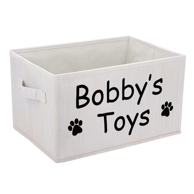 Personalized Dog Toy Basket Personalized Dog Toy Basket Furvenzy Beige Bone 36cmX26cmX21cm