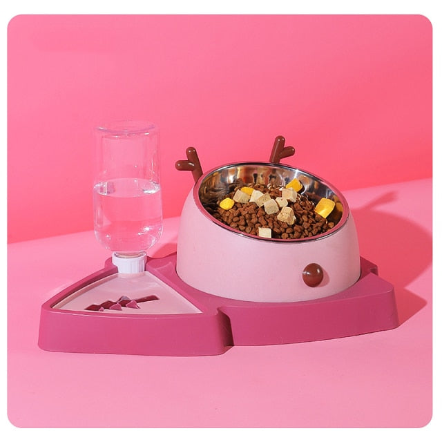 Cat & Dog Automatic Feeder - Food & Water Bowl Cat & Dog Automatic Feeder - Food & Water Bowl Furvenzy Pink