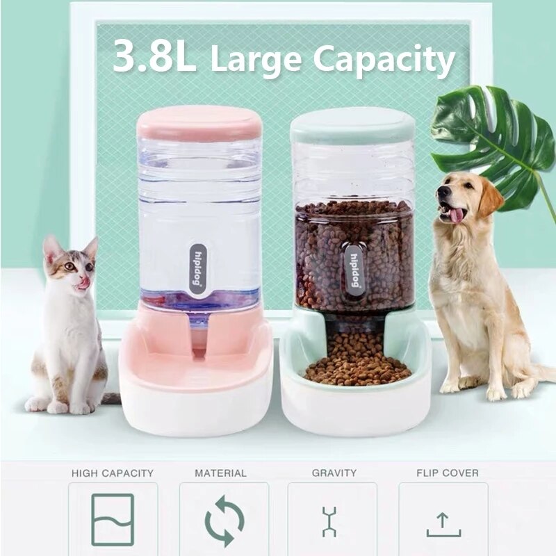 Dog Bowl Food Container Automatic Feeder & Water Dispenser Dog Bowl Food Container Automatic Feeder & Water Dispenser Furvenzy