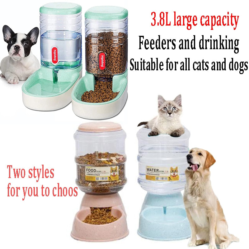 Dog Bowl Food Container Automatic Feeder & Water Dispenser Dog Bowl Food Container Automatic Feeder & Water Dispenser Furvenzy