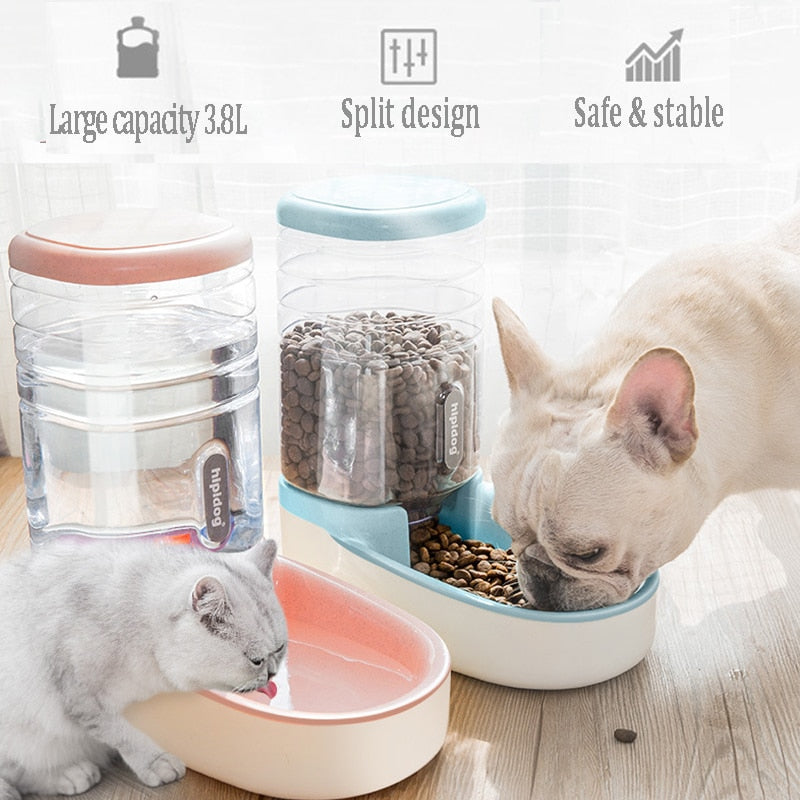 Dog Bowl Food Container Automatic Feeder & Water Dispenser Dog Bowl Food Container Automatic Feeder & Water Dispenser Furvenzy