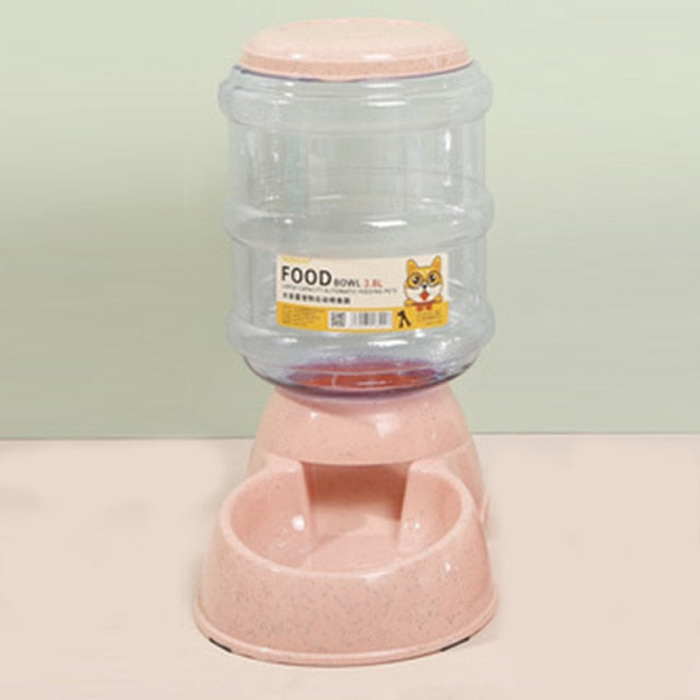 Dog Bowl Food Container Automatic Feeder & Water Dispenser Dog Bowl Food Container Automatic Feeder & Water Dispenser Furvenzy Pink Feeder 2