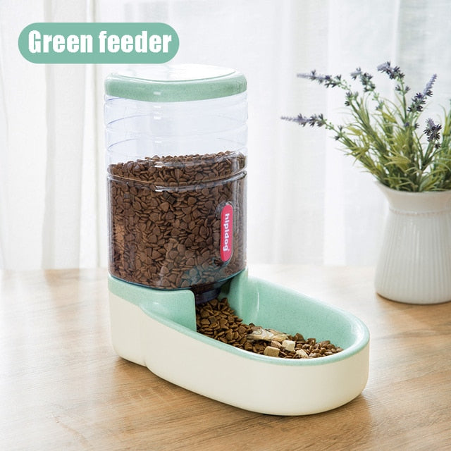Dog Bowl Food Container Automatic Feeder & Water Dispenser Dog Bowl Food Container Automatic Feeder & Water Dispenser Furvenzy Green Feeder 1