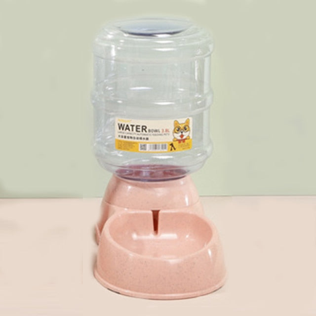 Dog Bowl Food Container Automatic Feeder & Water Dispenser Dog Bowl Food Container Automatic Feeder & Water Dispenser Furvenzy Pink Water 2
