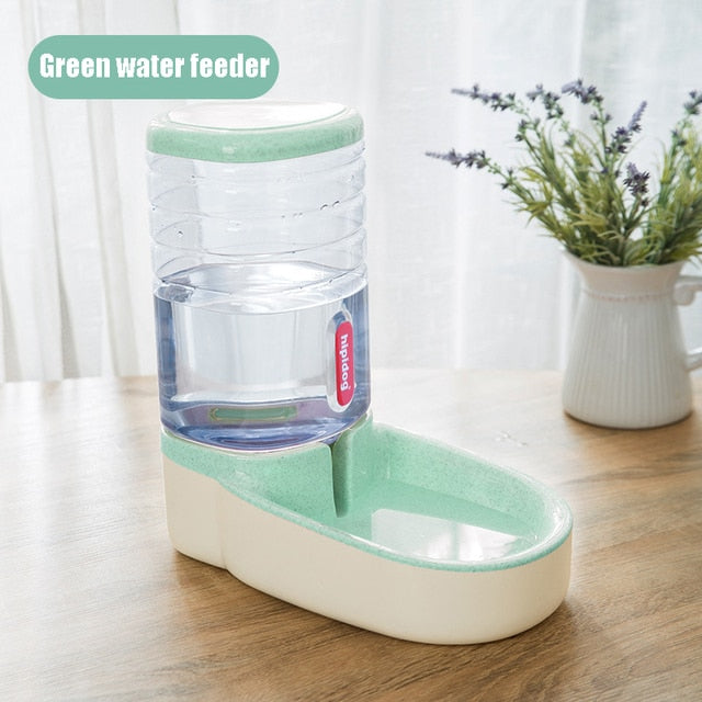 Dog Bowl Food Container Automatic Feeder & Water Dispenser Dog Bowl Food Container Automatic Feeder & Water Dispenser Furvenzy Green Water 1