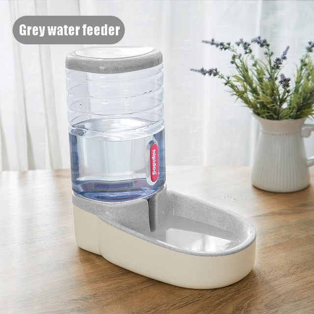 Dog Bowl Food Container Automatic Feeder & Water Dispenser Dog Bowl Food Container Automatic Feeder & Water Dispenser Furvenzy Grey Water 1