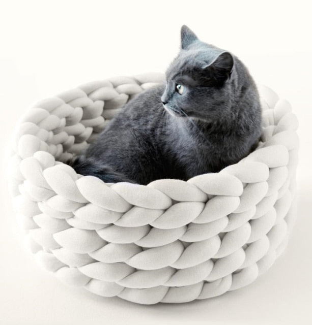 Warm Pet Cat Woven DIY Nest Warm Pet Cat Woven DIY Nest Furvenzy White 30cm