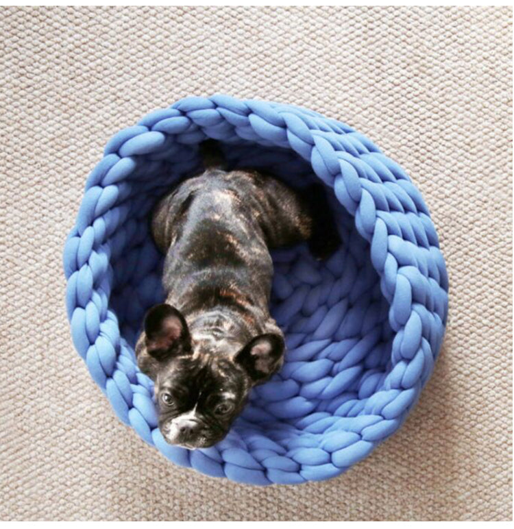 Warm Pet Cat Woven DIY Nest Warm Pet Cat Woven DIY Nest Furvenzy Blue 30cm