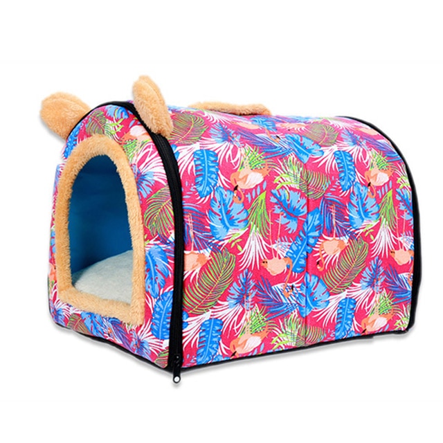 Foldable Dog Bed Pet House Sofa Nest Foldable Dog Bed Pet House Sofa Nest Furvenzy Flamingo S