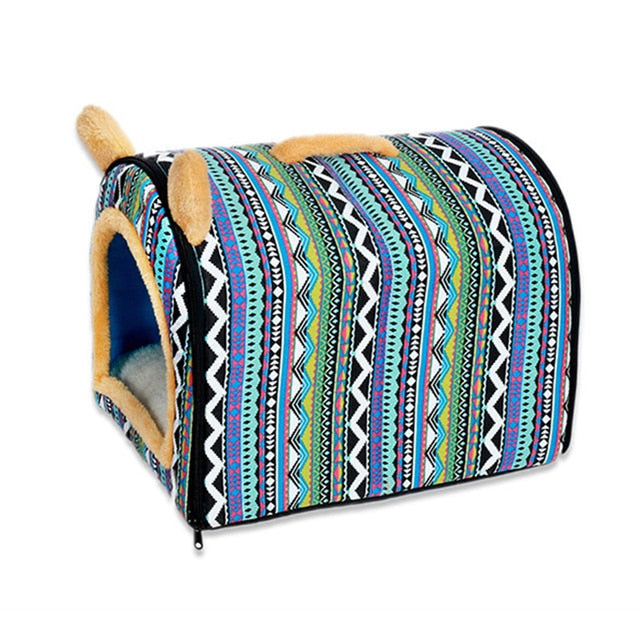 Foldable Dog Bed Pet House Sofa Nest Foldable Dog Bed Pet House Sofa Nest Furvenzy Stripes S