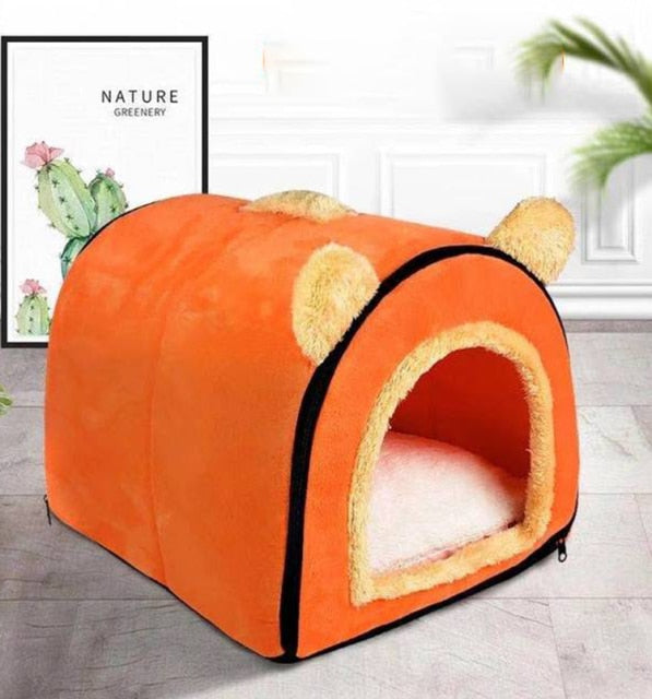 Foldable Dog Bed Pet House Sofa Nest Foldable Dog Bed Pet House Sofa Nest Furvenzy Orange S