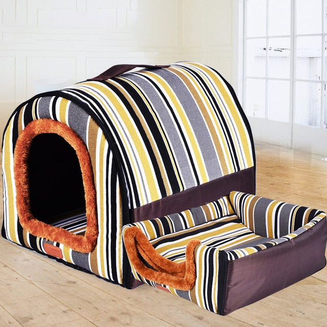 Large Pet Bed Dog House Large Pet Bed Dog House Furvenzy 2XL - 36 x 26.5 x 28.5 INCH Stripe