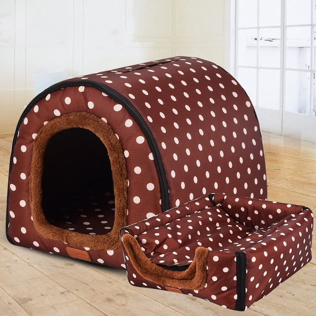 Large Pet Bed Dog House Large Pet Bed Dog House Furvenzy 2XL - 36 x 26.5 x 28.5 INCH Coffee