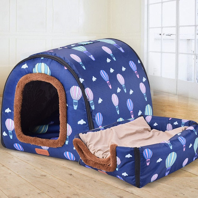 Large Pet Bed Dog House Large Pet Bed Dog House Furvenzy 2XL - 36 x 26.5 x 28.5 INCH Hot Air Balloon