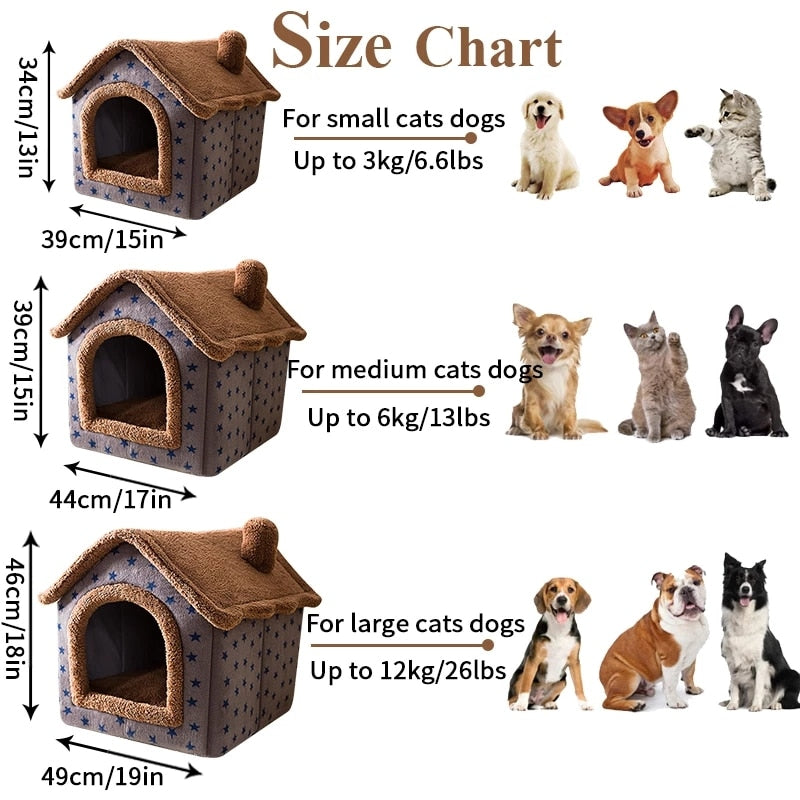 Foldable Indoor Pet House Cave for Dogs & Cats Foldable Indoor Pet House Cave for Dogs & Cats Furvenzy