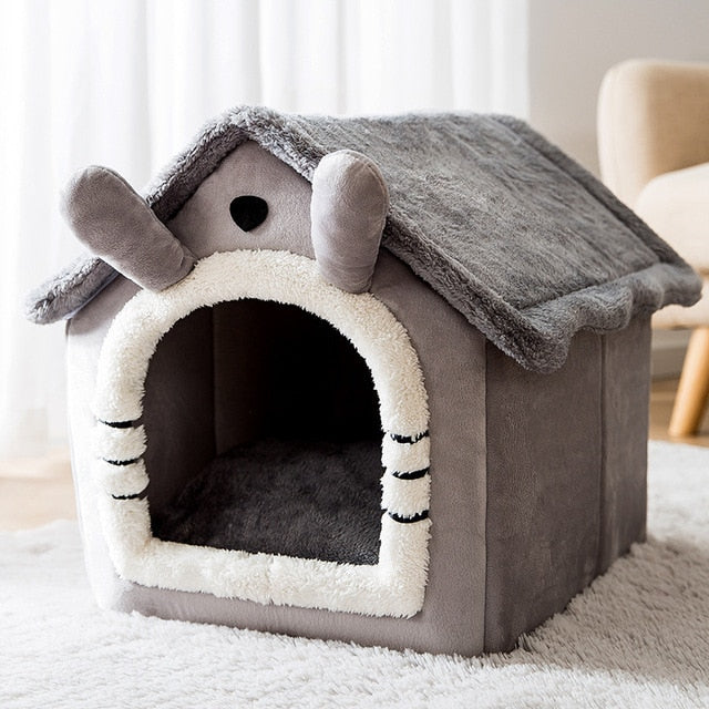 Foldable Indoor Pet House Cave for Dogs & Cats Foldable Indoor Pet House Cave for Dogs & Cats Furvenzy S 39X32X34 Dark Grey