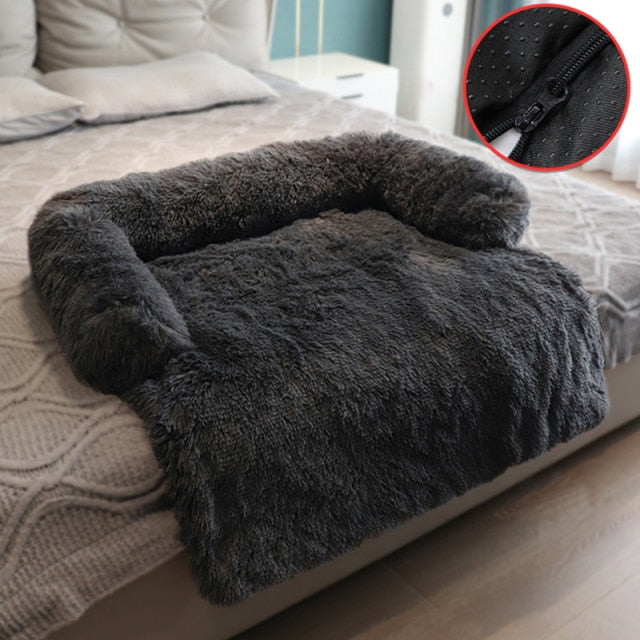 Pet Sofa Blanket and Furniture Protector Pet Sofa Blanket and Furniture Protector Furvenzy Zipper Deep Grey S 74X74X17