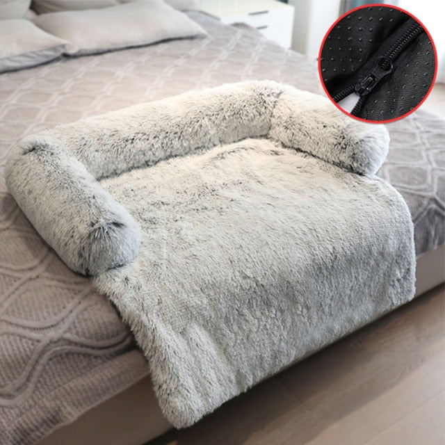 Pet Sofa Blanket and Furniture Protector Pet Sofa Blanket and Furniture Protector Furvenzy Zipper Grey S 74X74X17