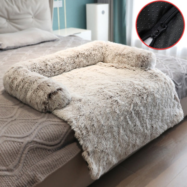 Pet Sofa Blanket and Furniture Protector Pet Sofa Blanket and Furniture Protector Furvenzy Zipper Coffee S 74X74X17
