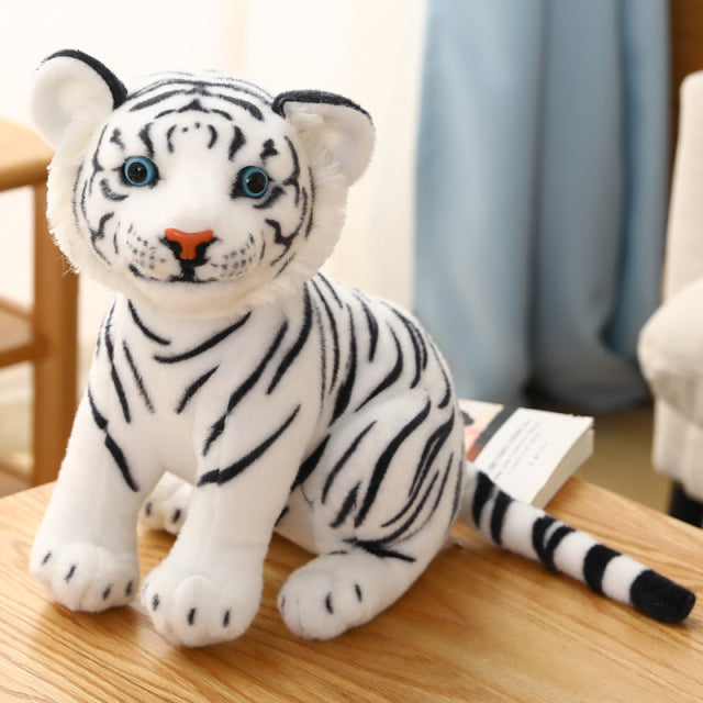 Realistic Baby Tiger Plush Toy Realistic Baby Tiger Plush Toy Furvenzy 23cm White