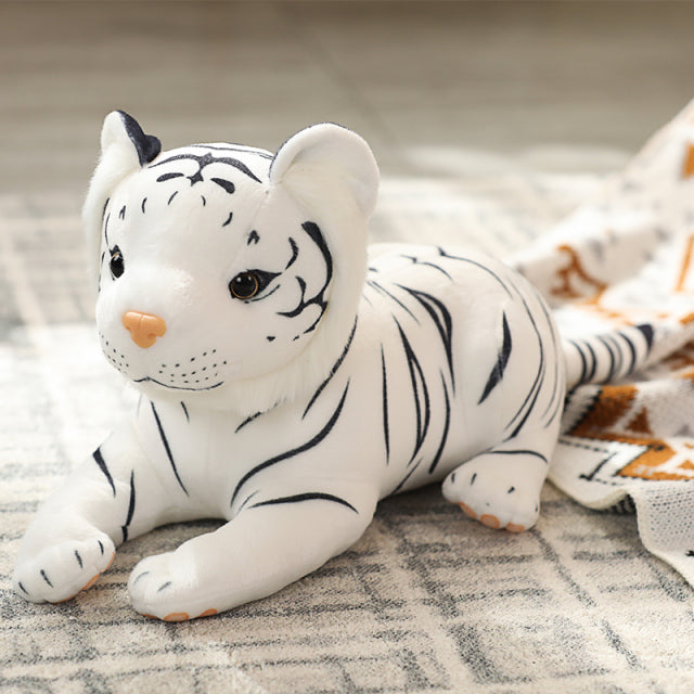 Realistic Baby Tiger Plush Toy Realistic Baby Tiger Plush Toy Furvenzy 23cm Papa White