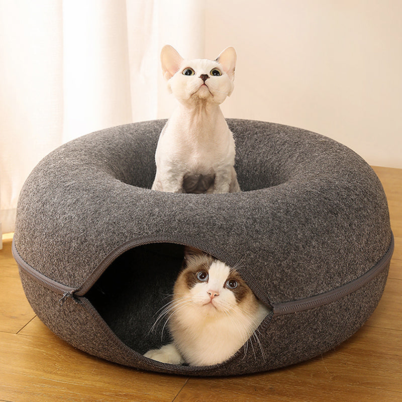 Round Cat Tunnel Donut Bed Round Cat Tunnel Donut Bed Furvenzy